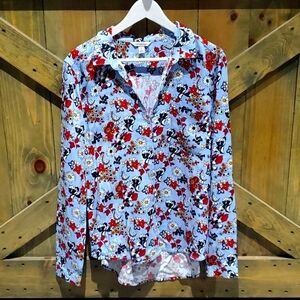 CALVIN KLEIN JEANS FLORAL PATTERN LONG SLEEVE CASUAL BUTTONDOWN SHIRT